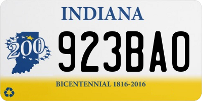 IN license plate 923BAO