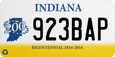 IN license plate 923BAP