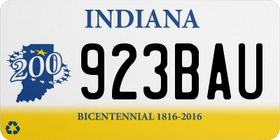 IN license plate 923BAU