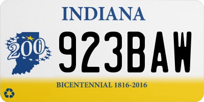 IN license plate 923BAW