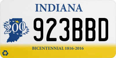 IN license plate 923BBD