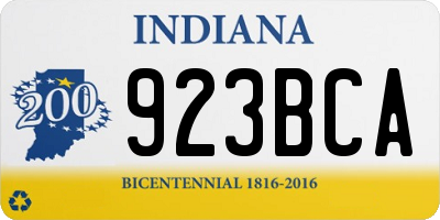 IN license plate 923BCA