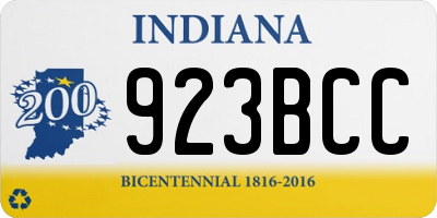 IN license plate 923BCC