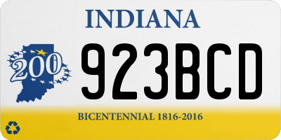 IN license plate 923BCD