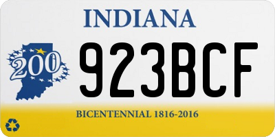 IN license plate 923BCF