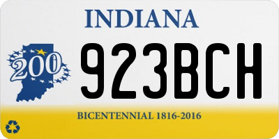 IN license plate 923BCH