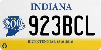 IN license plate 923BCL