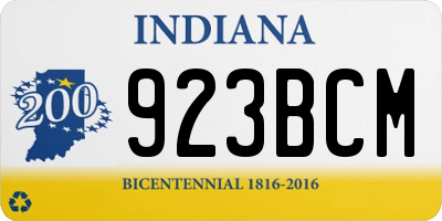 IN license plate 923BCM