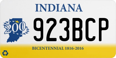 IN license plate 923BCP