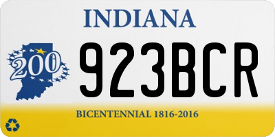 IN license plate 923BCR