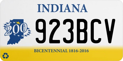 IN license plate 923BCV