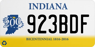 IN license plate 923BDF