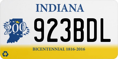 IN license plate 923BDL