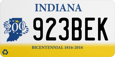IN license plate 923BEK