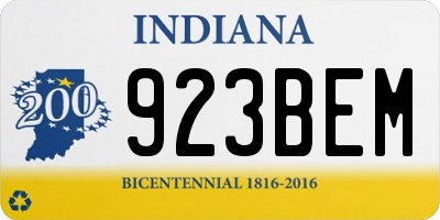 IN license plate 923BEM