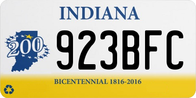 IN license plate 923BFC