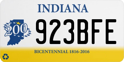 IN license plate 923BFE