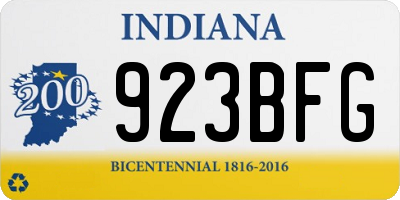 IN license plate 923BFG