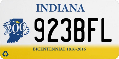 IN license plate 923BFL