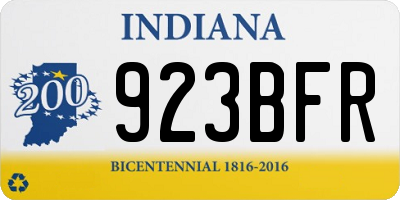 IN license plate 923BFR