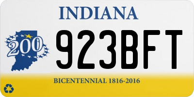 IN license plate 923BFT