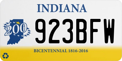 IN license plate 923BFW