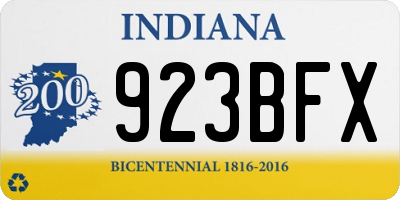 IN license plate 923BFX
