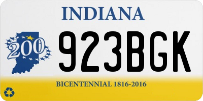IN license plate 923BGK