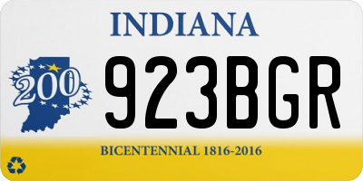 IN license plate 923BGR