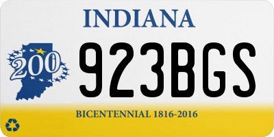 IN license plate 923BGS