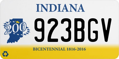 IN license plate 923BGV