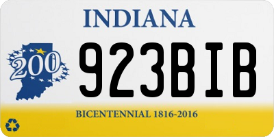 IN license plate 923BIB