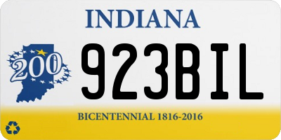 IN license plate 923BIL