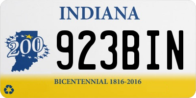 IN license plate 923BIN