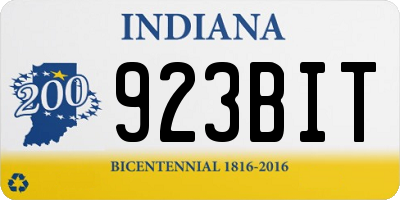 IN license plate 923BIT