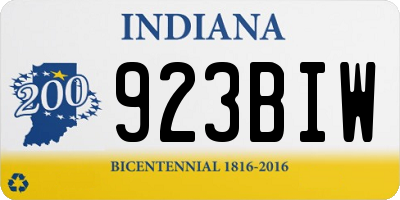 IN license plate 923BIW