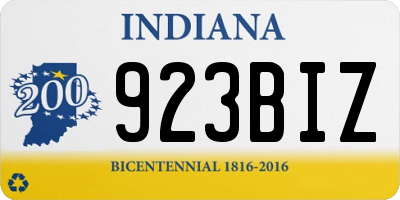 IN license plate 923BIZ