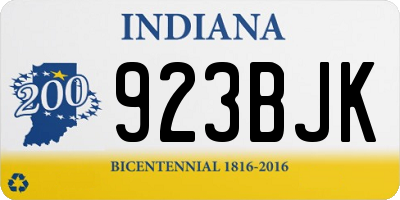 IN license plate 923BJK