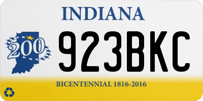 IN license plate 923BKC