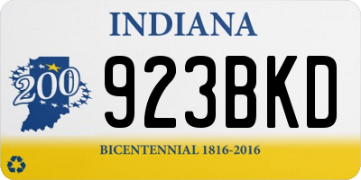 IN license plate 923BKD