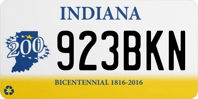 IN license plate 923BKN