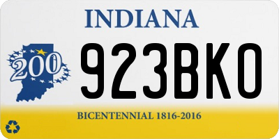 IN license plate 923BKO