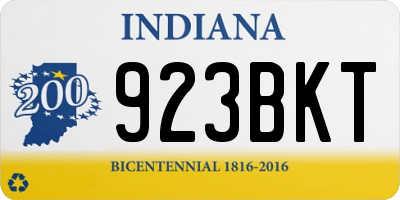 IN license plate 923BKT