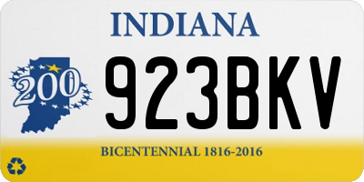 IN license plate 923BKV
