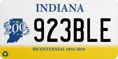 IN license plate 923BLE