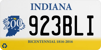 IN license plate 923BLI