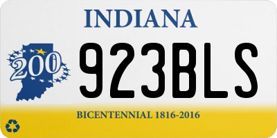 IN license plate 923BLS