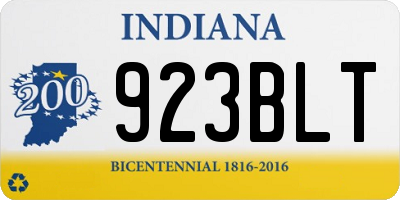 IN license plate 923BLT