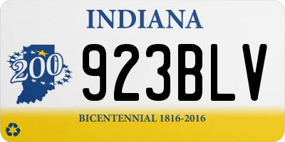 IN license plate 923BLV