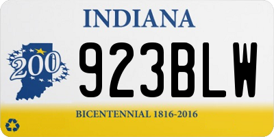 IN license plate 923BLW